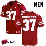 Men's Wisconsin Badgers NCAA #37 Andrew Endicott Red Authentic Under Armour Big & Tall Stitched College Football Jersey YA31Y23BM